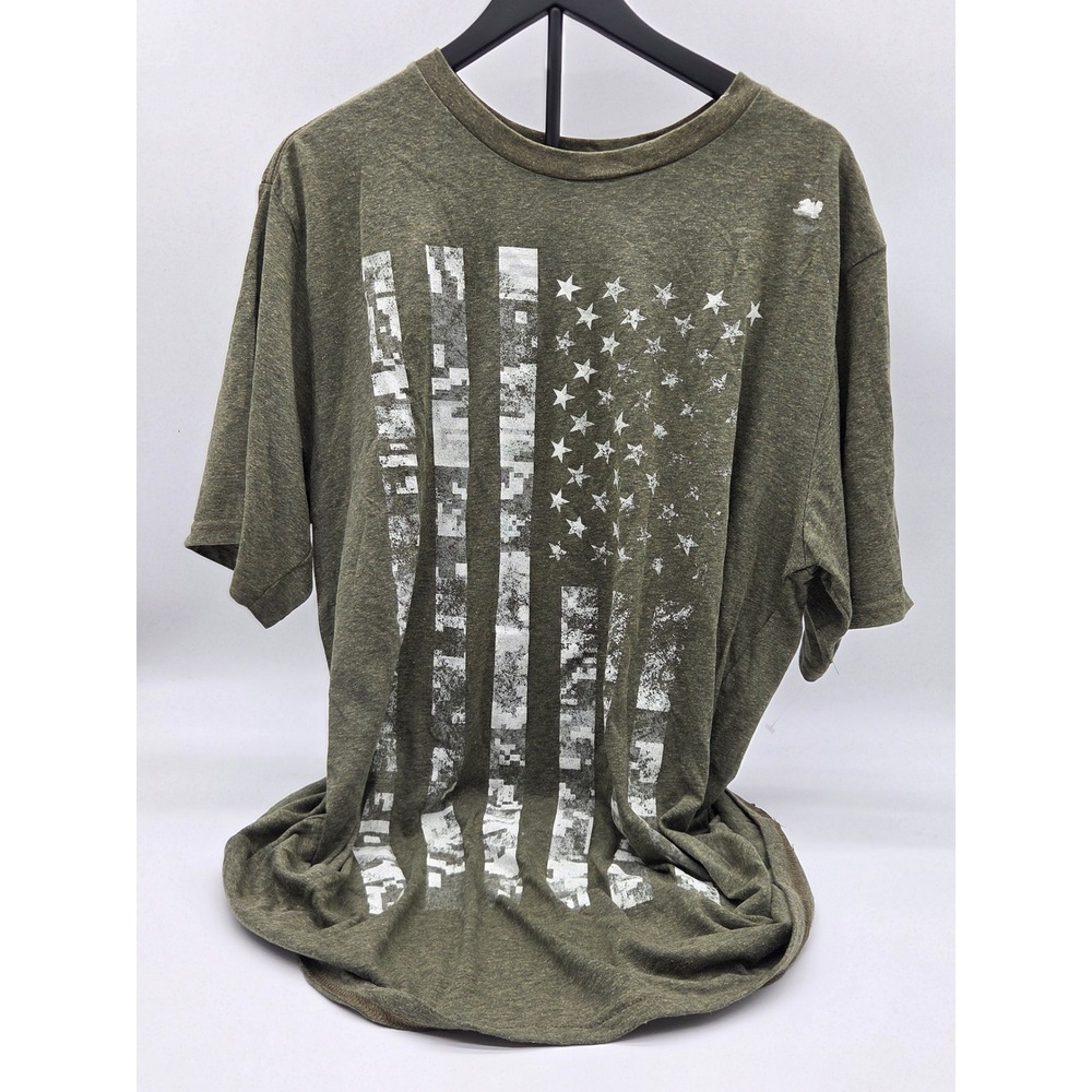Apt. 9 Women's XL Olive Green American Flag Graphic T-Shirt 101-482 [FLAWED]